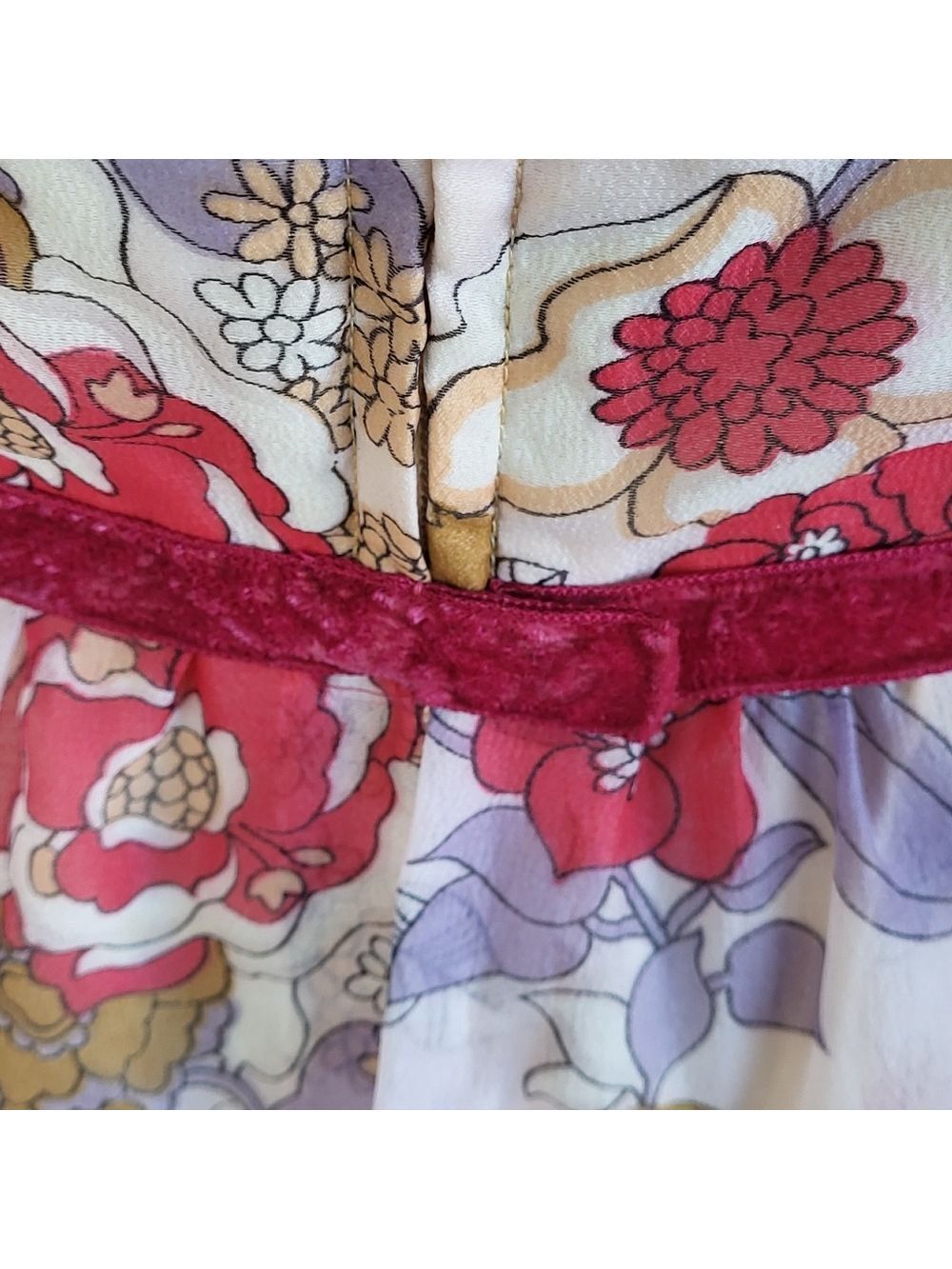 Lorrie Deb San Francisco Vtg 70s Size 6 Floral Chiffon Maxi Dress - Picture 8 of 11
